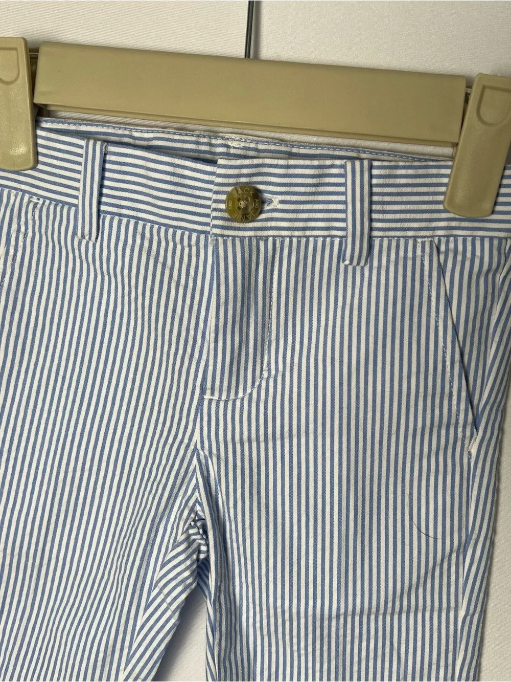 Janie & Jack Seer Sucker Pants Light Blue Stripe Cotton Boys Size 2T Preppy - Picture 2 of 9